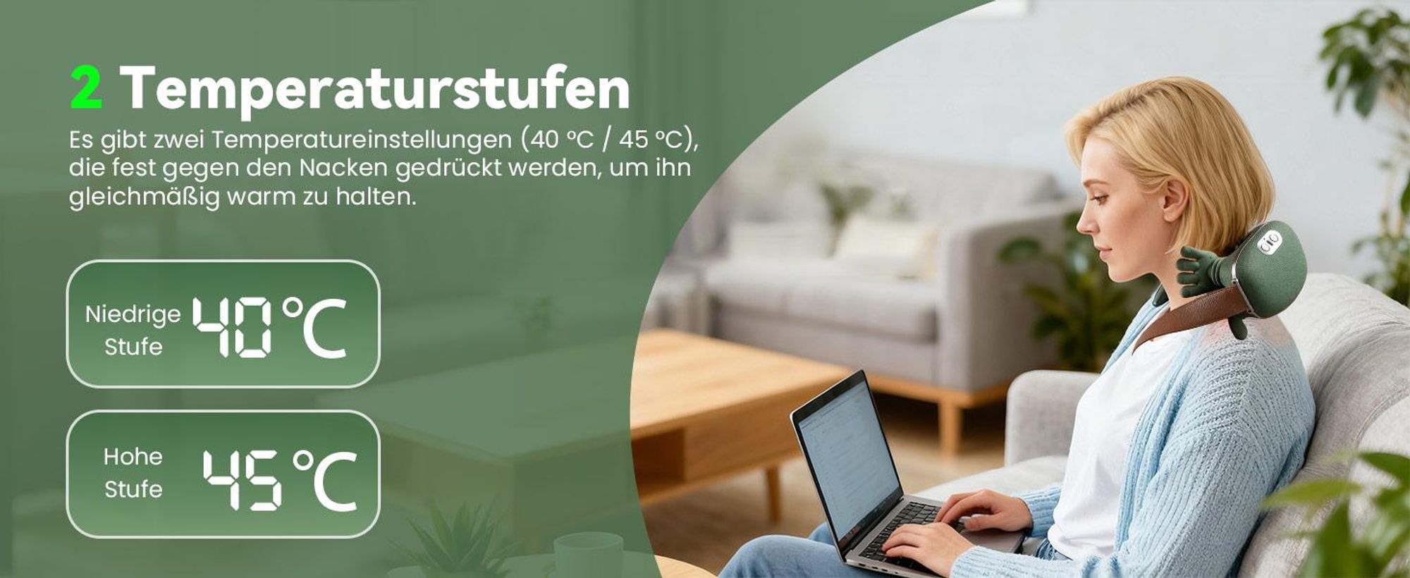 Schulter und Nackenmassagegerät, tragbares beheiztes Massagegerät, Rückenmassagegerät, 4D-Knetmassagegerät, simuliert eine echte Handfläche zur
