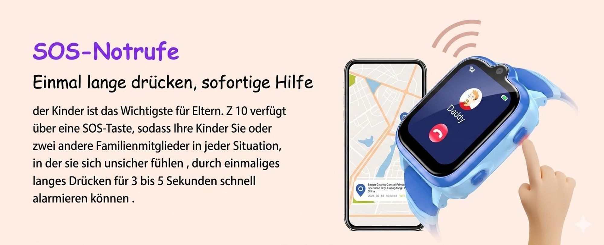 Blackview Z10 Kinderuhr smartwatch, GPS und 4G-Videoanrufe smartwatch, Bluetooth, IP67, 1.83" IPS, 1GB+8GB, 680mAh, Gravitysensor, LBS+WiFi+GPS, SOS