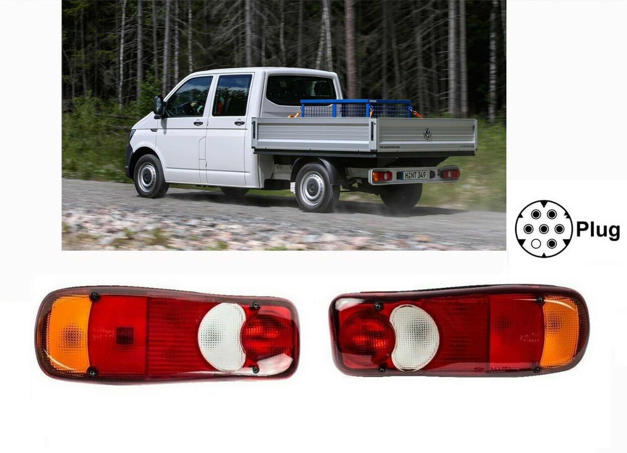 2x Rückleuchten Heckleuchte Für VW TRANSPORTER T5 Paar L+R E-Prüf E4