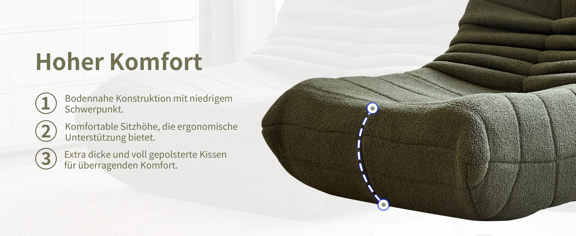 Klassische Sessel, Schlafsofas, sitzkissen boden, Lazy Sofa, Bean bag, für Schlafzimmer, Sitzsack
