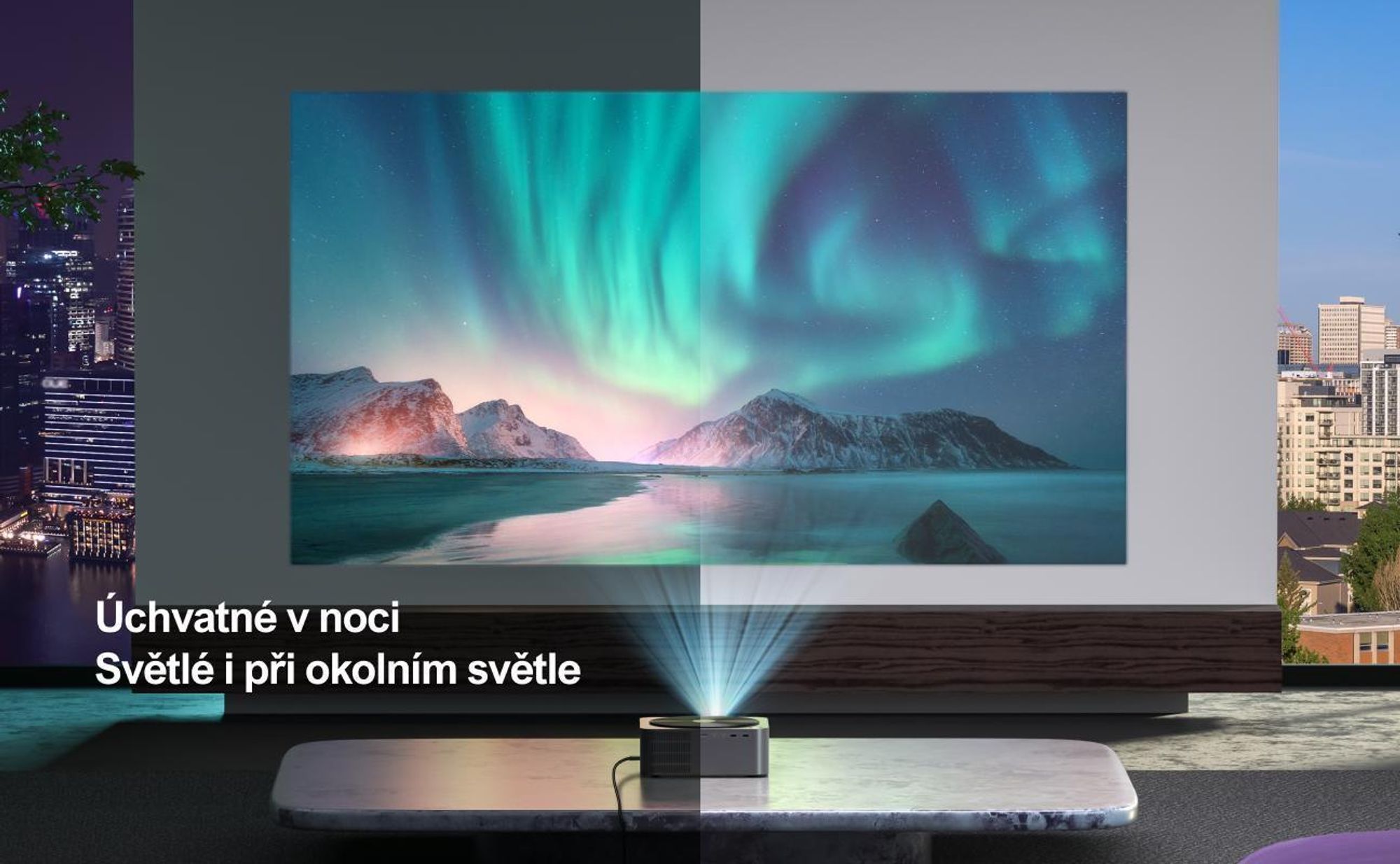 Projektor ULTIMEA 1080P Aktualizovaná verze s funkcí vyhýbání se překážkám, 700 ANSI lumenů, 15000:1, inteligentní vyrovnání plátna, Apollo-P40