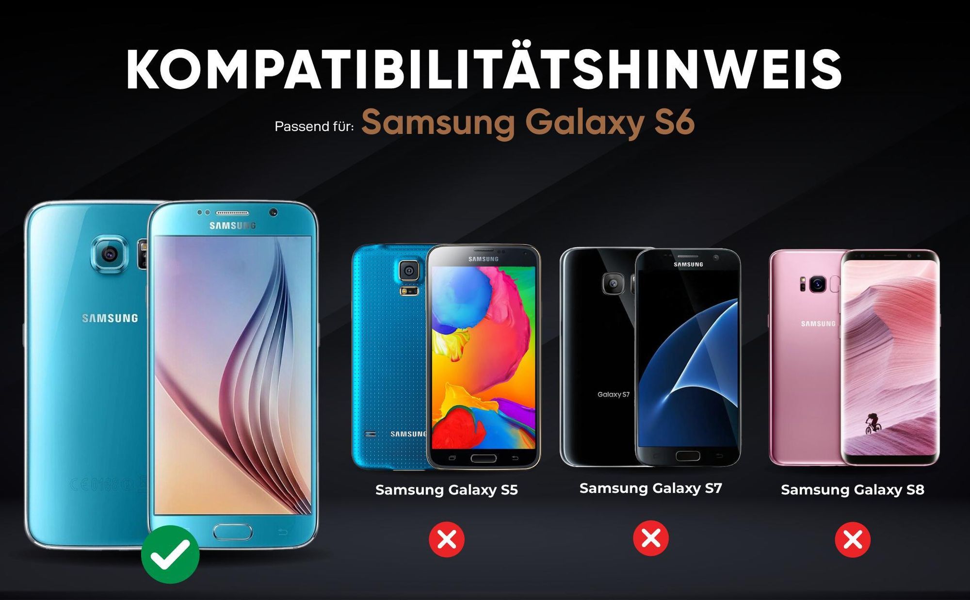 Kompatibilitätshinweise Hülle für Samsung Galaxy S6