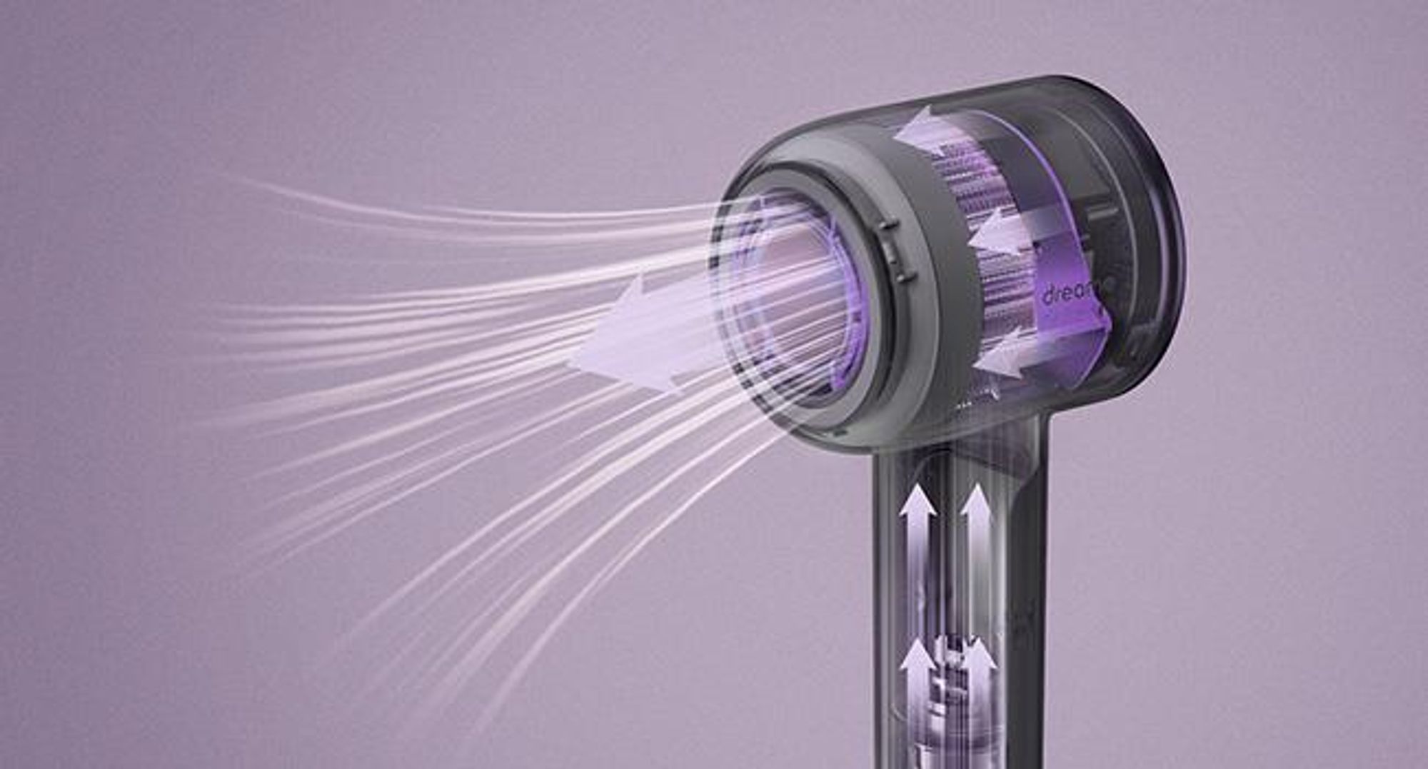 Dreame Glory Combo Haartrockner,110K U/min,70m/s,professioneller,Negativ-Ionen-Technologie,4 Temperaturstufen, Luftgeschwindigkeitsregelung,lila