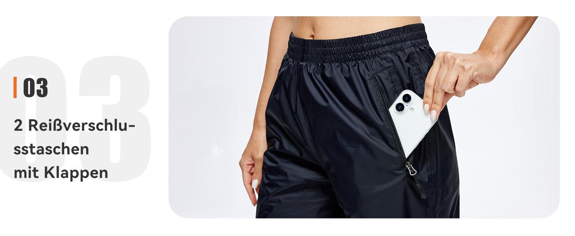 BUBW Damen Regenhose wasserdicht winddicht atmungsaktiv Outdoor-Hose mit Reflexstreifen Leicht faltbar für Wandern Radfahren Angeln Verstellbare Beine