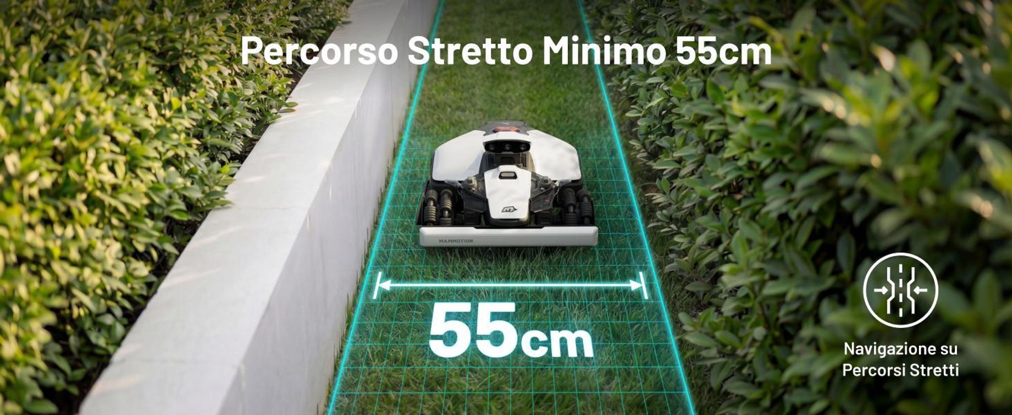 Mammotion LUBA Mini 2 AWD 1000 Robot tosaerba senza filo perimetrale fino a 1000m² Tripla telecamera AI + NetRTK Taglio dei bordi DropMow Pendenza 80%