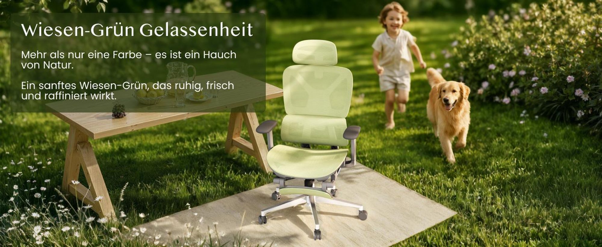 FLEXISPOT ErgoX Ergonomischer Bürostuhl mit Fußstütze, 3D-Armlehnen & Kopfstütze, 5D-verstellbare Rückenlehne, Tragfähigkeit von 136 kg, Grün