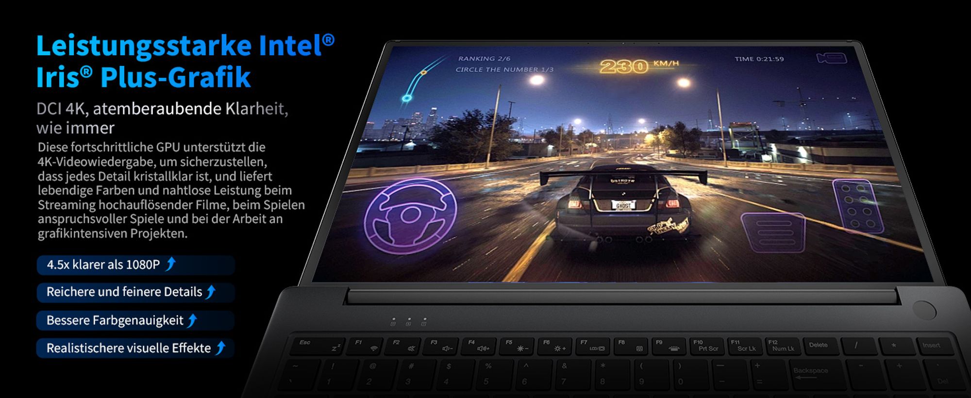 Blackview Notebook 16" FHD Display Acebook12, Intel Core i5-1030NG7 4x3,50 GHz Laptop, 16GB DDR4 512GB SSD/2TB, 180° drehbar, Windows 11, Fingerprint