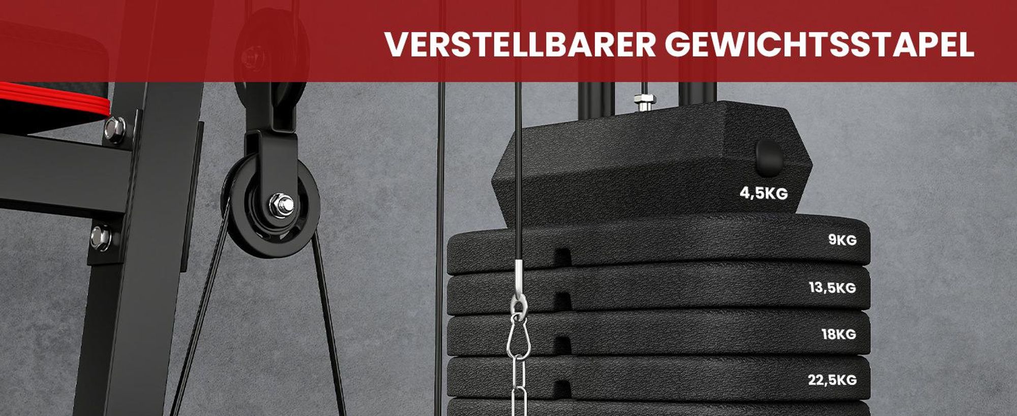 SPORTNOW Kraftstation, Multifunktionale Fitnessstation mit Beinpresse, Schwarz