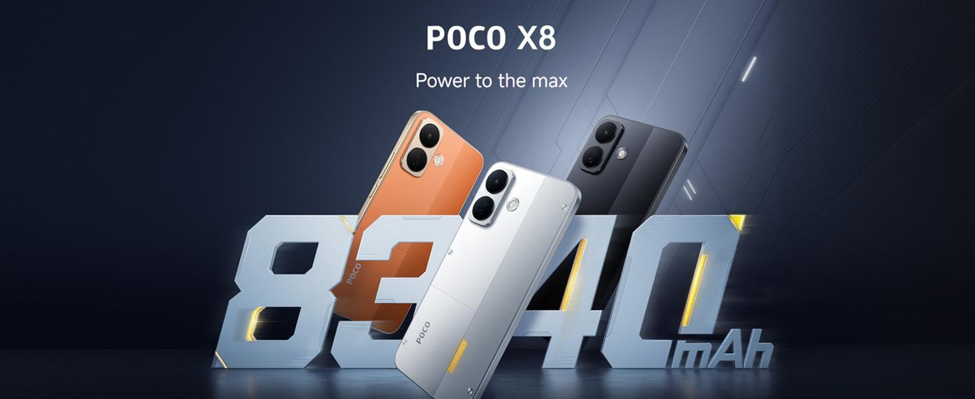 Xiaomi Poco X8 5G Smartphone 12/256GB 6,83'' 8340mAh arancione