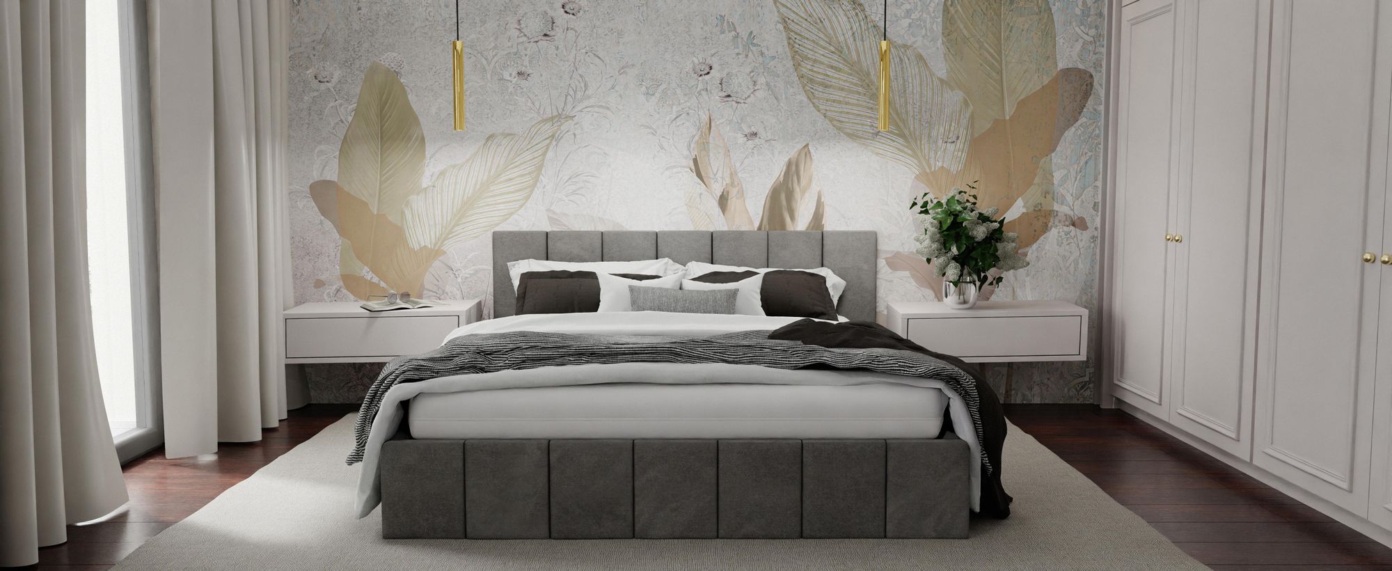 Muralo PREMIUM POLSTERBETT für Schlafzimmer Polsterbett mit Bettkasten und Gasdruckfeder Bett mit Polsterkopfteil Doppelbett 140x200 Bett mit Stauraum Creme