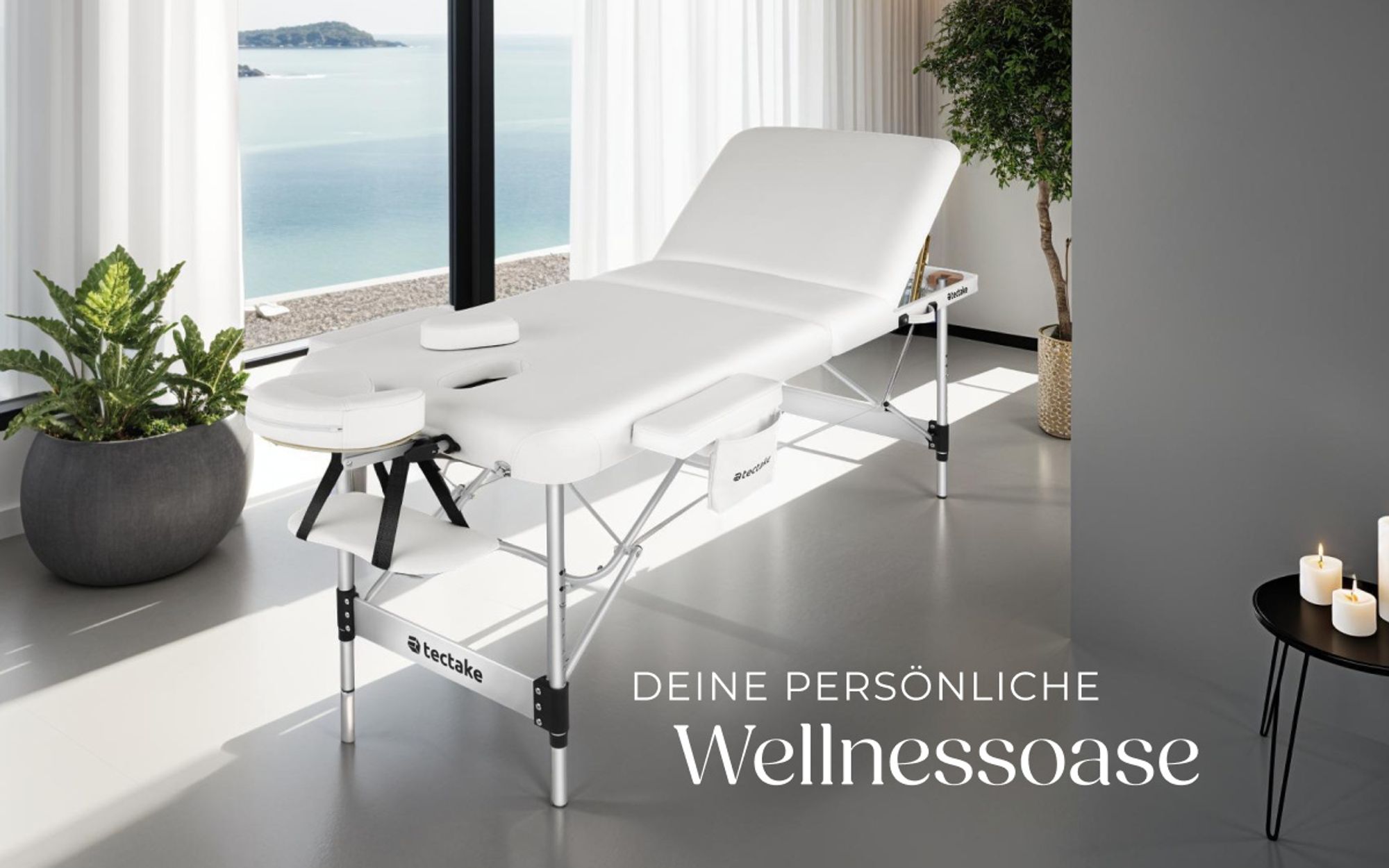 tectake® 3 Zonen Massageliege Phuket Breite 70 cm, Polsterung 5 cm 212 x 103 x 90 cm