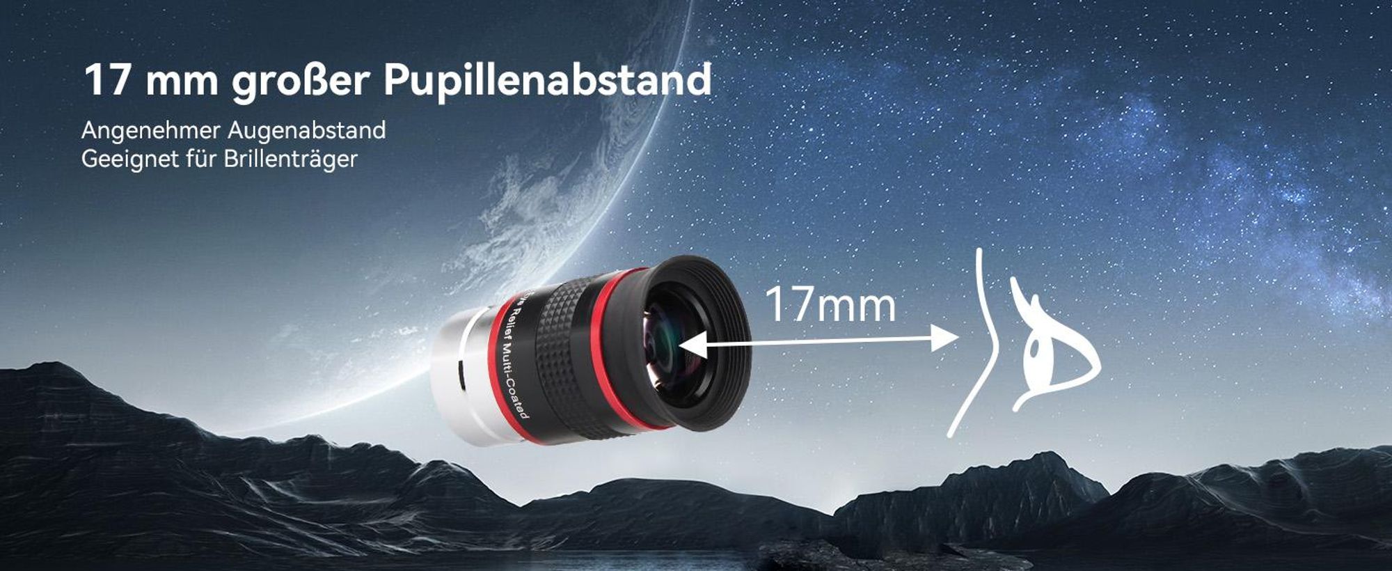 Svbony Okular Set, 1,25 Zoll 6mm 9mm 15mm 20mm Teleskop Okular Kit 68 Grad Weitwinkel Teleskop Zubehör für Planetenbeobachtung