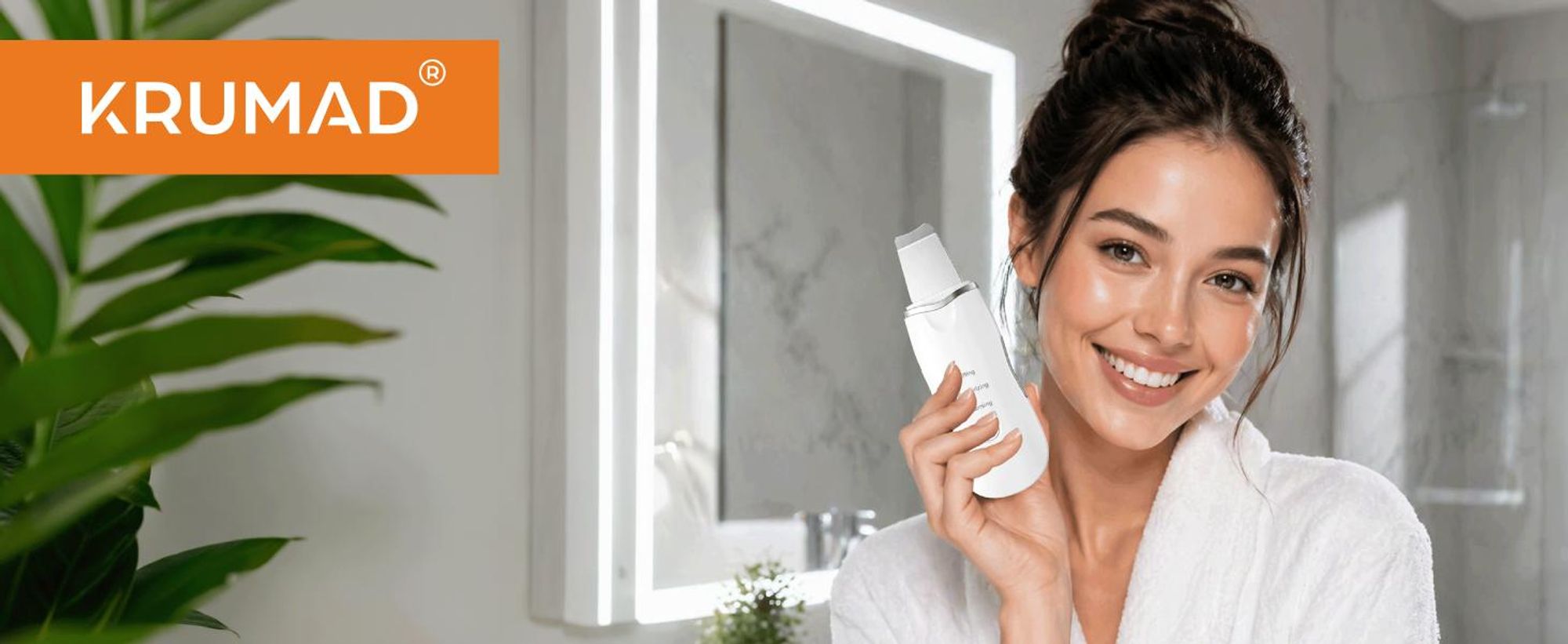 KRUMAD Skin Scrubber Ultraschall, Mitesserentferner Gesicht, 3 Stufen, Porenreiniger mit Akku, Gesichtsreiniger für porentiefe Reinigung, Schwarz