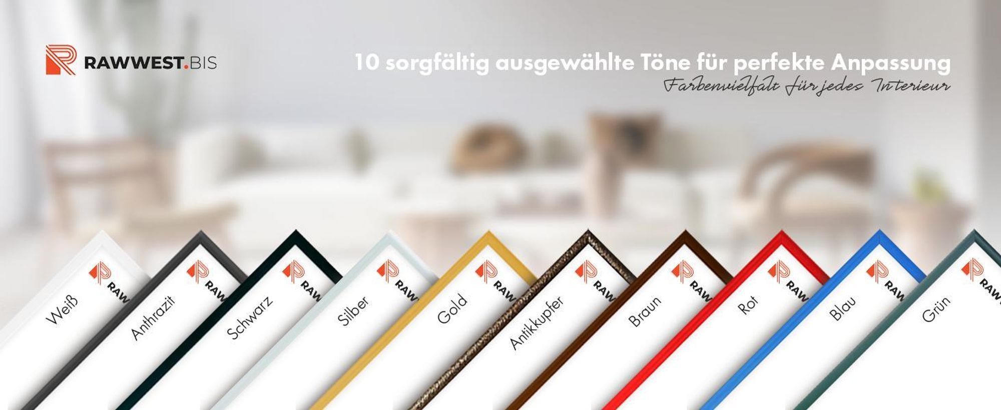 RAWWEST.BIS Bilderrahmen 70x100 cm Plexiglas Poster Foto Wandrahmen Antireflex Anthrazit