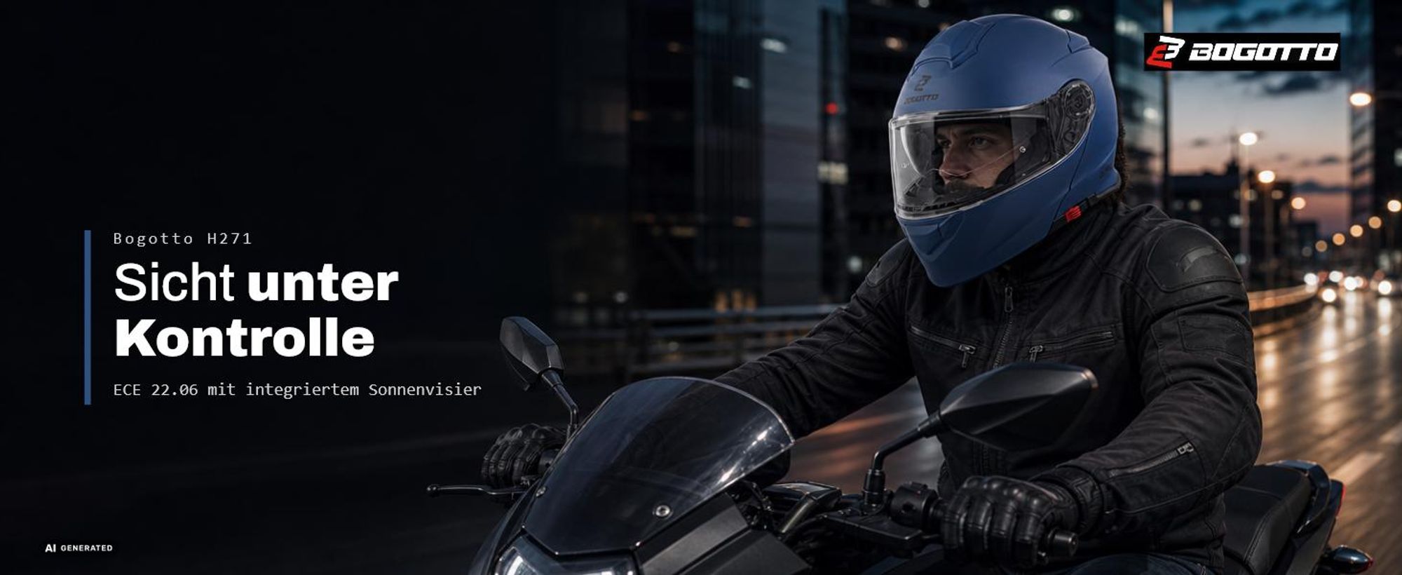 Bogotto H271 Klapphelm, blau matt, M (57/58)