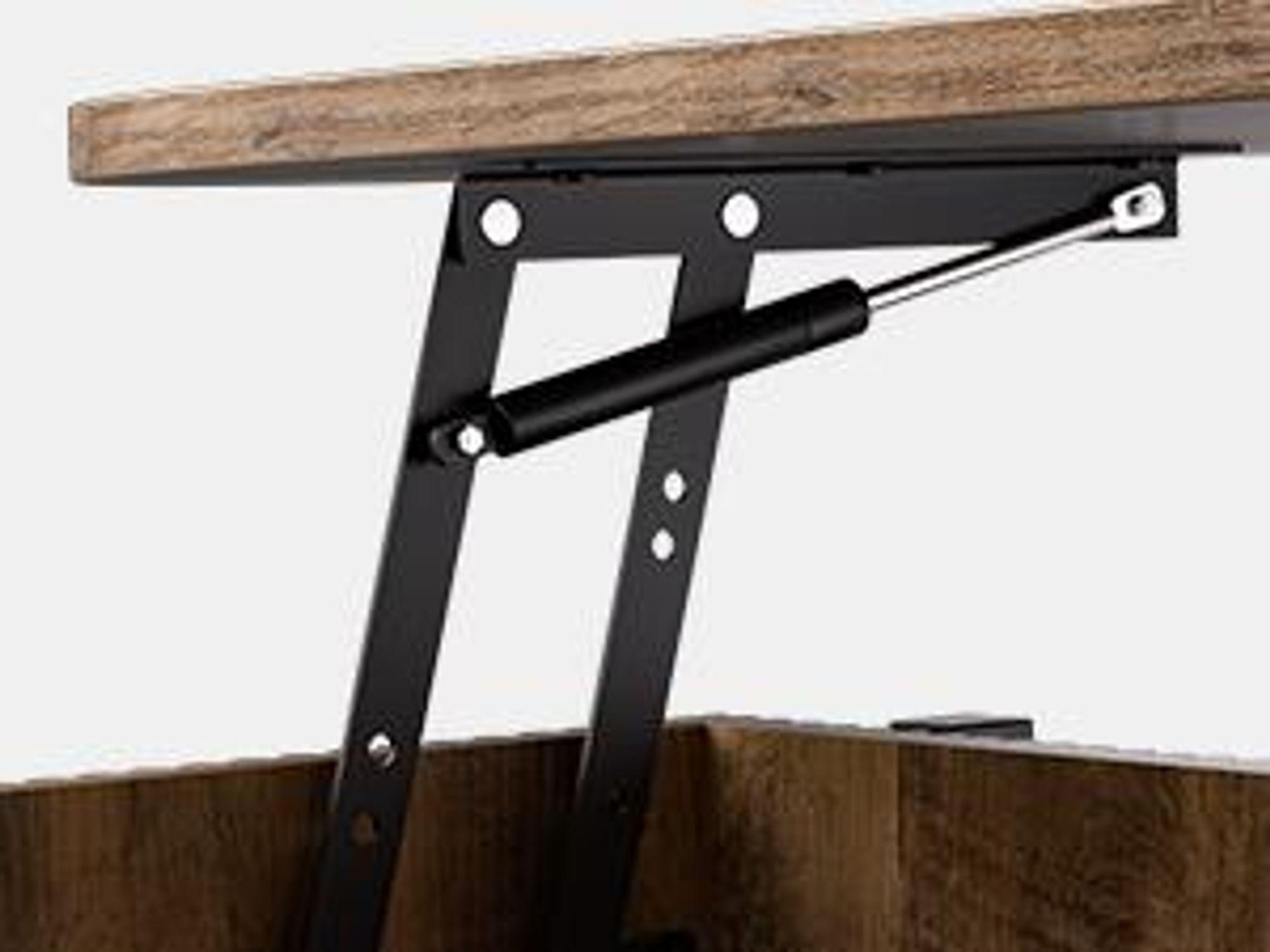 FABATO Couchtisch oval, höhenverstellbar mit verstecktem Stauraum, 3-Etagen-Design im Vintage-Eichen-Look