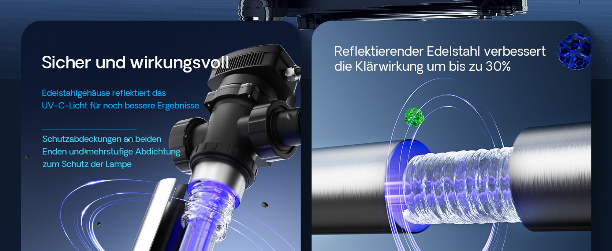 SunSun CUV-772 Teichklärer 8000 l/h / 72 W UVC, Vorklärgerät für Teichfilter & Teichpumpe, Wasserklärer mit UV-Lampe, Lichtfilter zur Algenbekämpfung