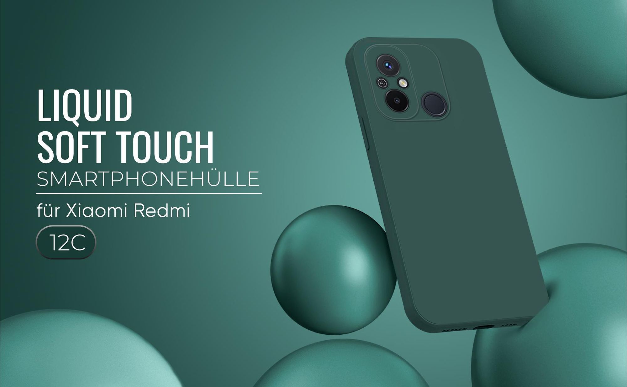 Liquid Soft Touch Smartphone Hülle in Grün für Xiaomi Redmi 12C