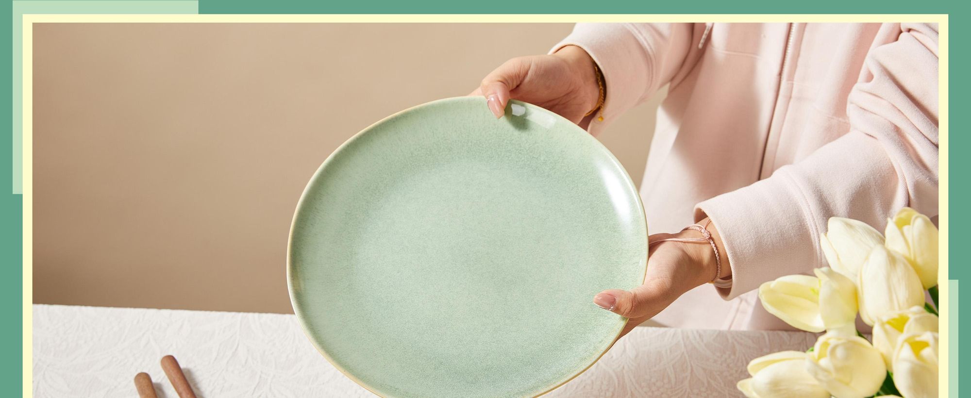 Teller Set 4er Ø27,7cm Keramik Speiseteller Frühstücksteller Kuchenteller Flachteller für 4 Personen Reactive Glaze Mikrowellen- und Spülmaschinenfest