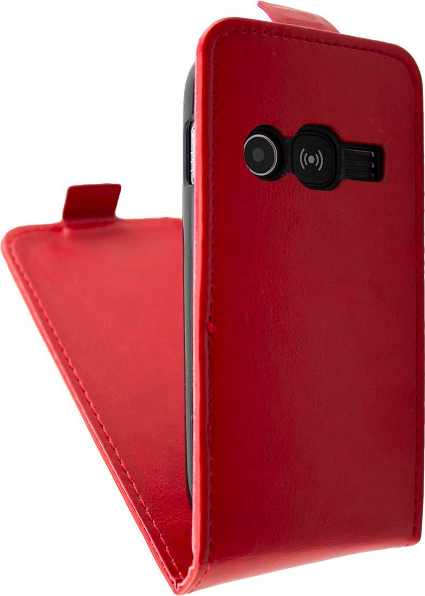 caseroxx Schutz Tasche Hülle Flip Cover kompatibel mit Doro 1360 / 1361 / 1362, Smartphone Tasche Flip Cover in rot Bild 3