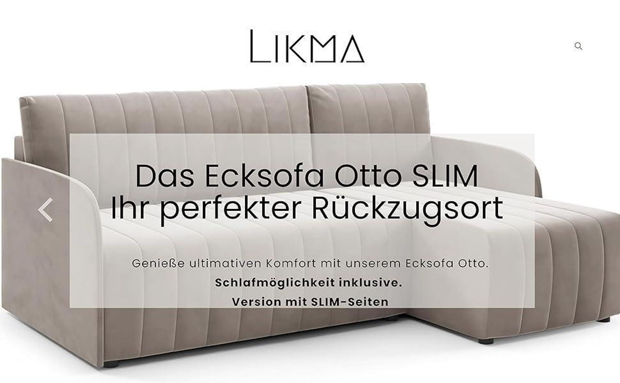 LIKMA Schmutziges Rosa Ecksofa Otto 224x145 cm mit Schlaffunktion (200x140 cm) Eckcouch mit Bettkasten Wohnlandschaft mit Bettkasten Bettsofa mit Stauraum Polstermöbel Sofa 3 Sitzer