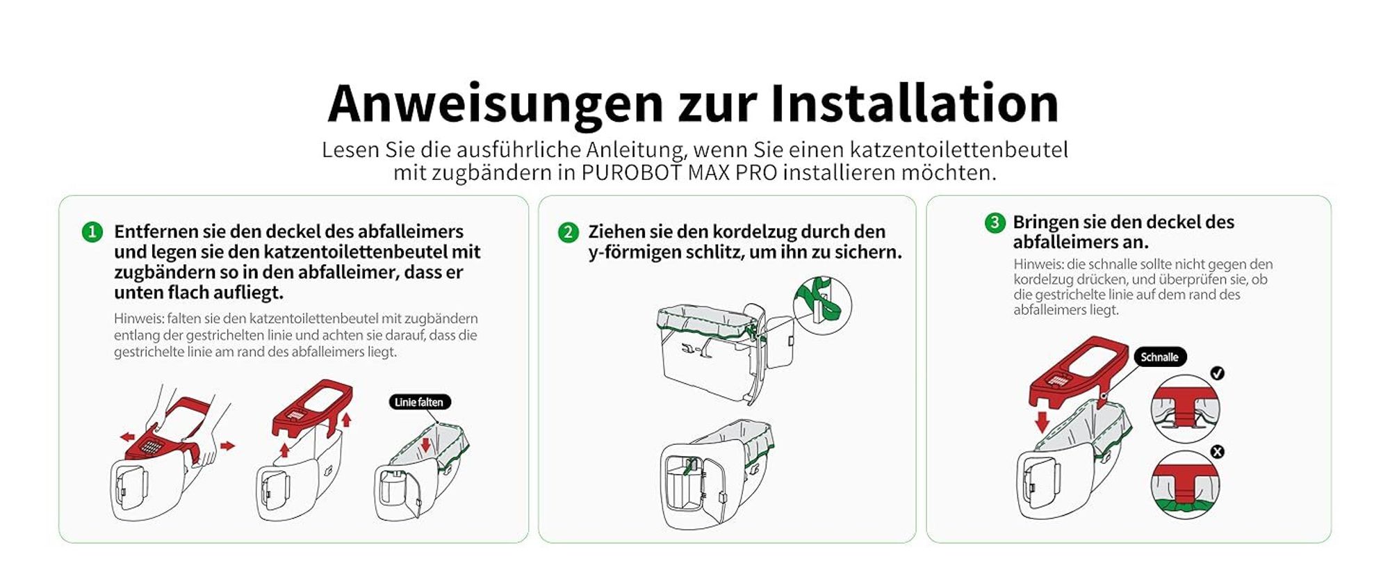 PETKIT Katzentoilettenbeutel mit Zugbändern, Beutel für Katzentoilette für Pura MAX 2 und PUROBOT Max Pro, 5 Rollen*18 (90 Stück)