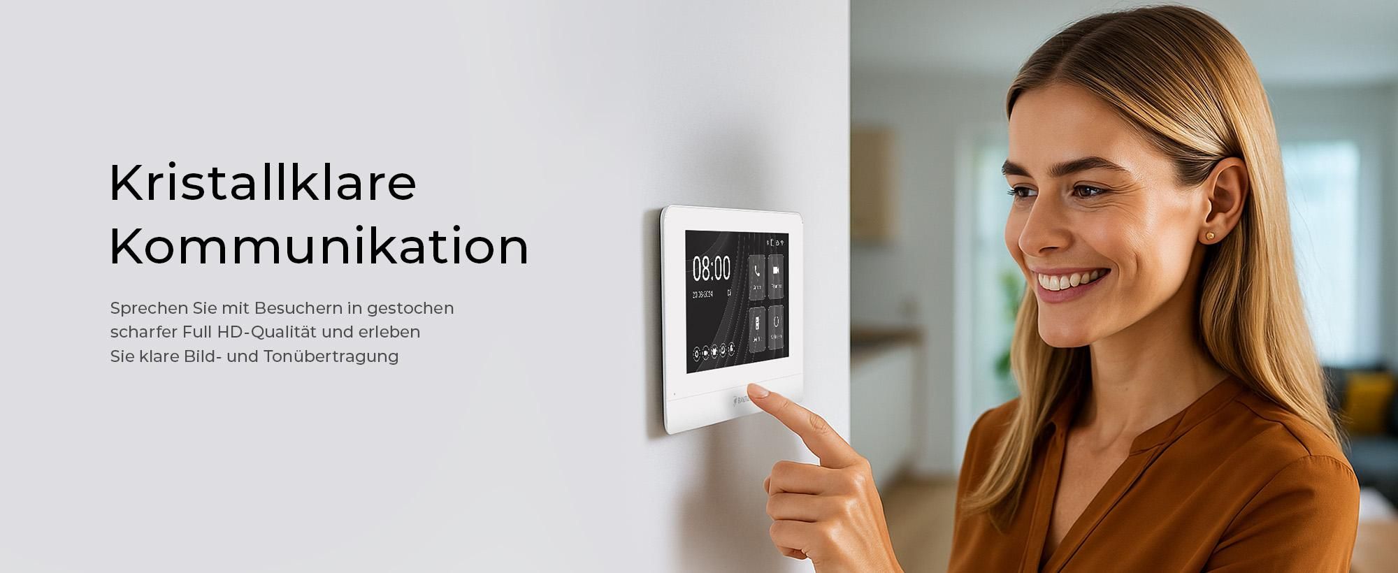 Balter ENTRI L Video Türsprechanlage, Video Türklingel, 1 Familienhaus mit 2x 7-Zoll HD Monitor, 2-Draht, Unterputz, App-Steuerung, Full HD Kamera