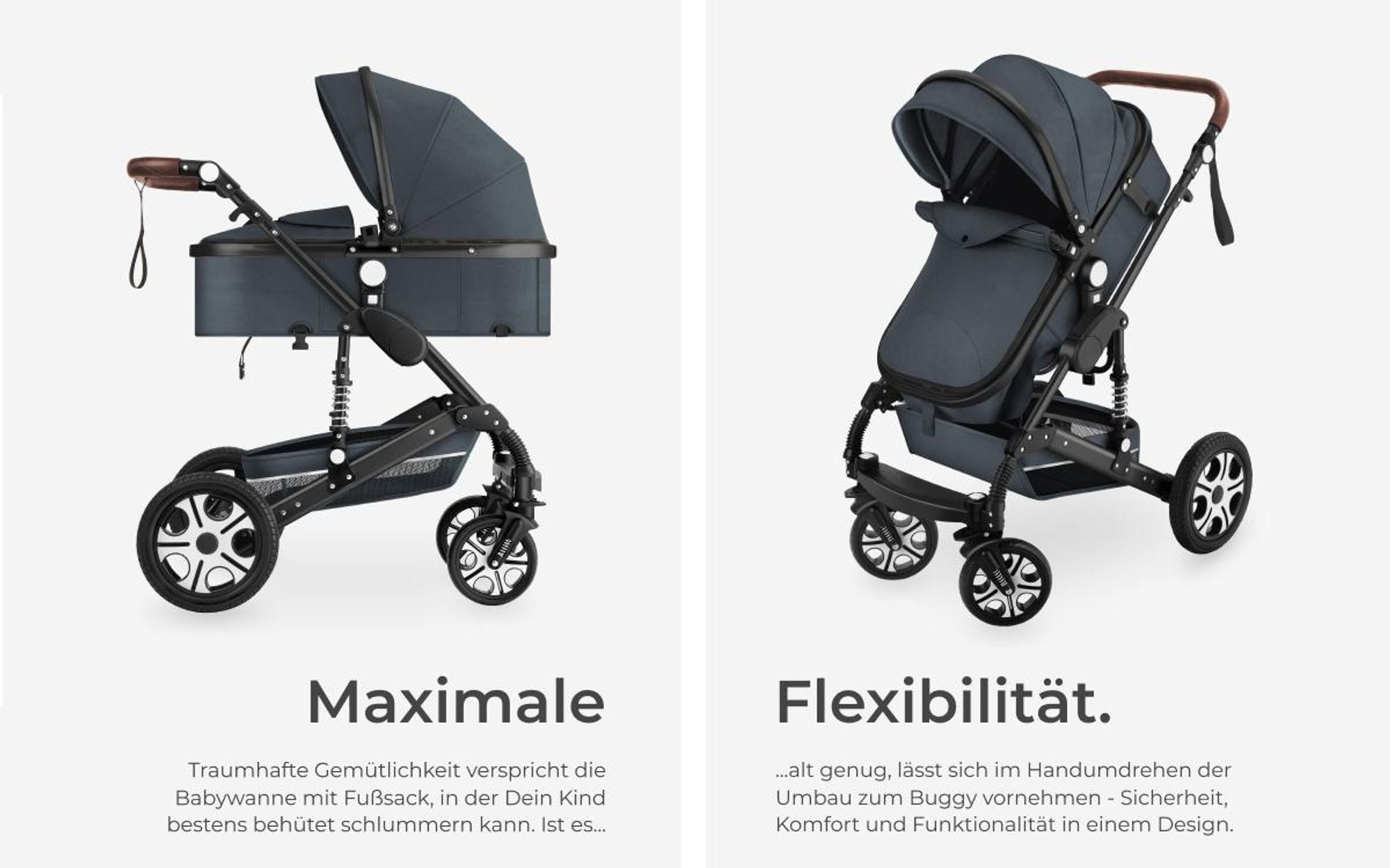 Kinderwagen Mats 2in1, 5-Punkt, Bremse, 15kg