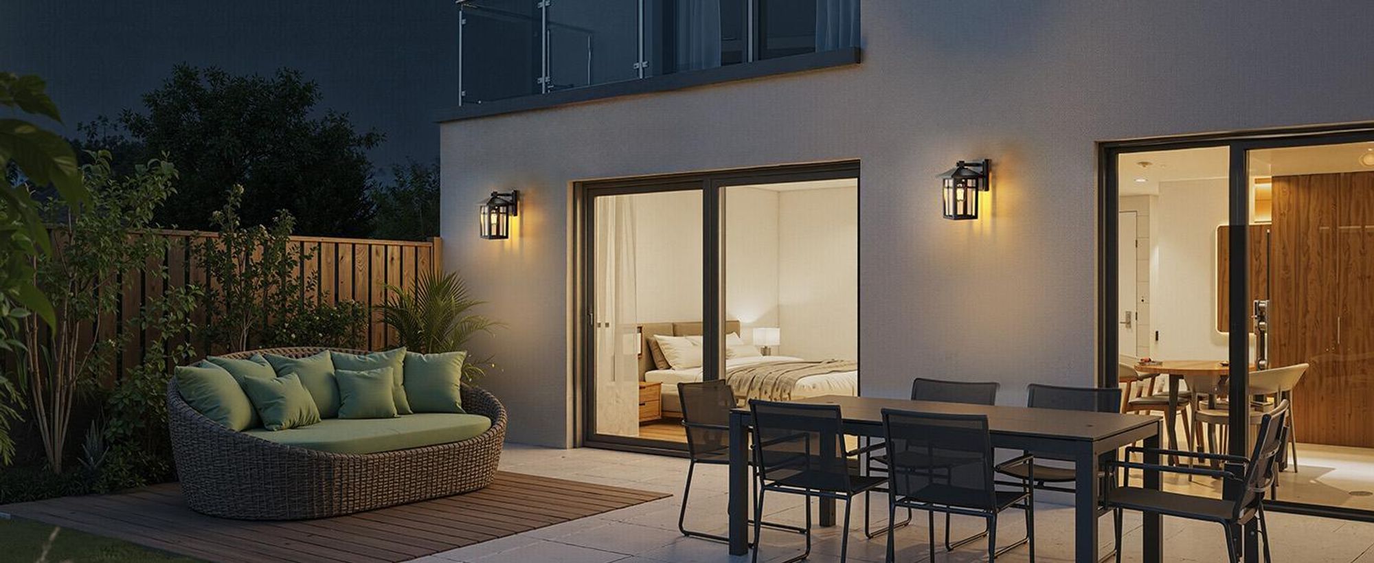 S'AFIELINA Wandleuchte Außen, Außenlampe Wand für Terrasse, Aussenleuchten Hauswand, E27 Fassung, Wandlampe Schwarz, 3 Stück