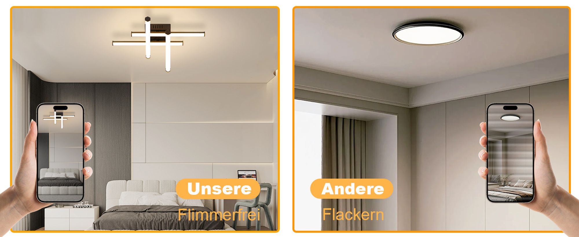 ZMH Deckenleuchten Moderne küchenlampe Schwarz 24W Schlafzimmerleuchten Innenarchitektur Wohnzimmerleuchten 3000K Warmweißes Licht Korridor