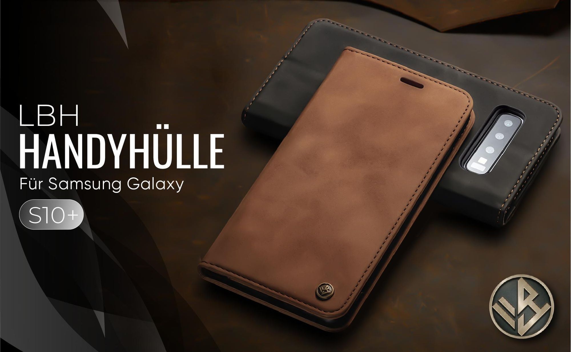 Hochwertige Klapphülle für Samsung Galaxy S10+ im klassischen Design