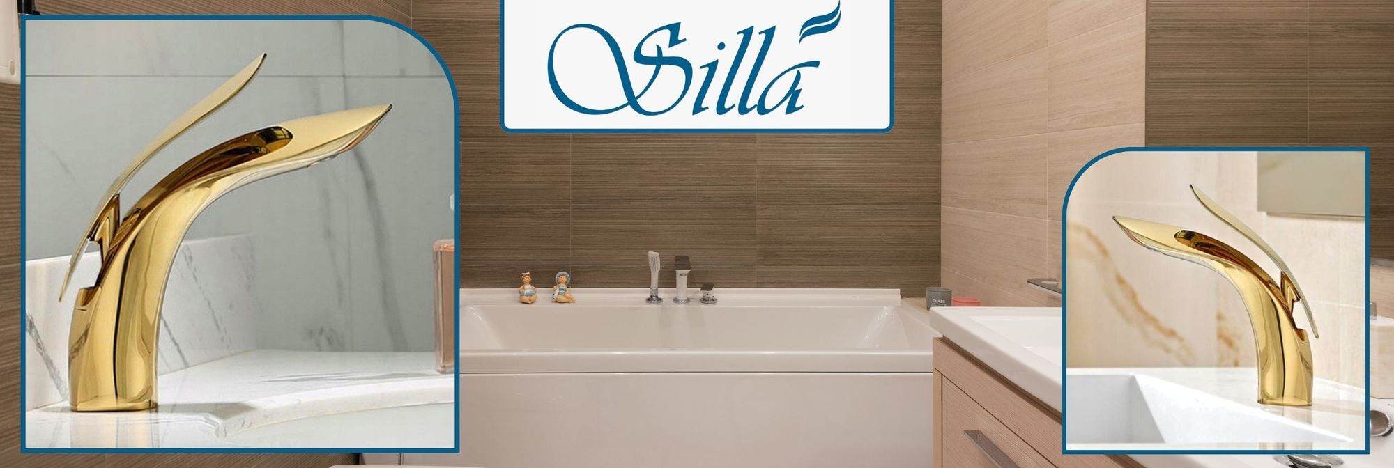 Silla, Gold, Waschtischarmatur, Messing, Einhebelmischer, Spültischarmatur