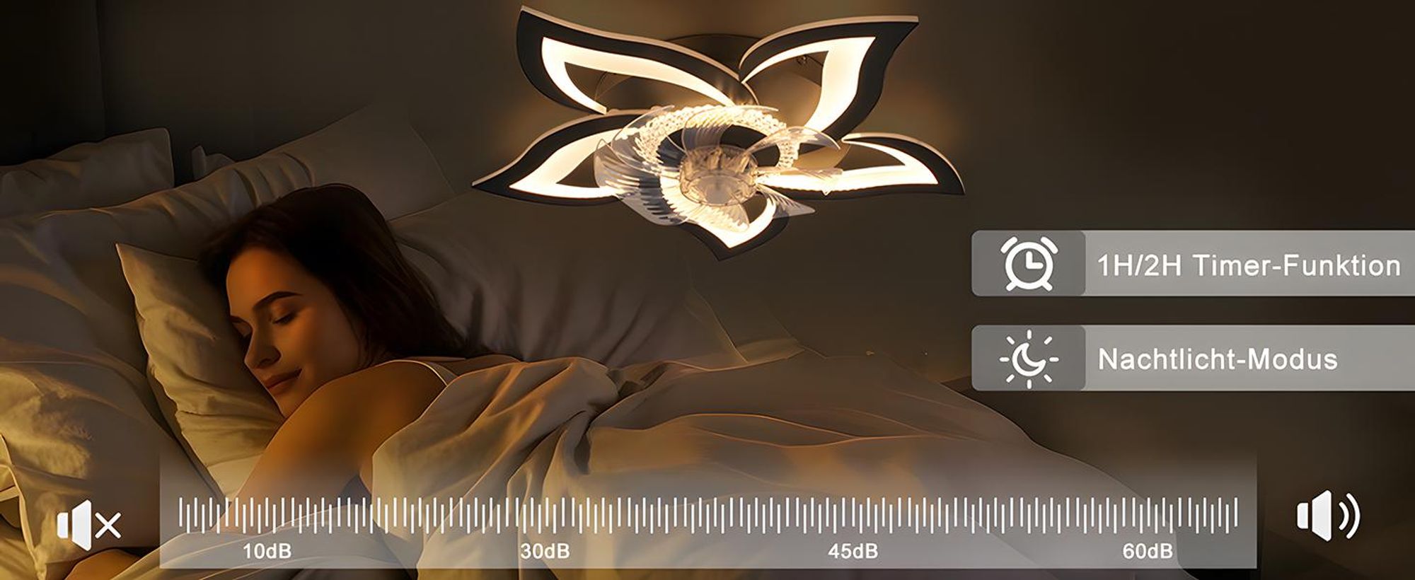ZMH LED stropný ventilátor s osvetlením 48W čierne stropné svetlo s ventilátorom Tiché diaľkové ovládanie Stmievateľné 3 farebné teploty 6-rýchlostný časovač Stropné svietidlo do spálne do obývačky Jedáleň