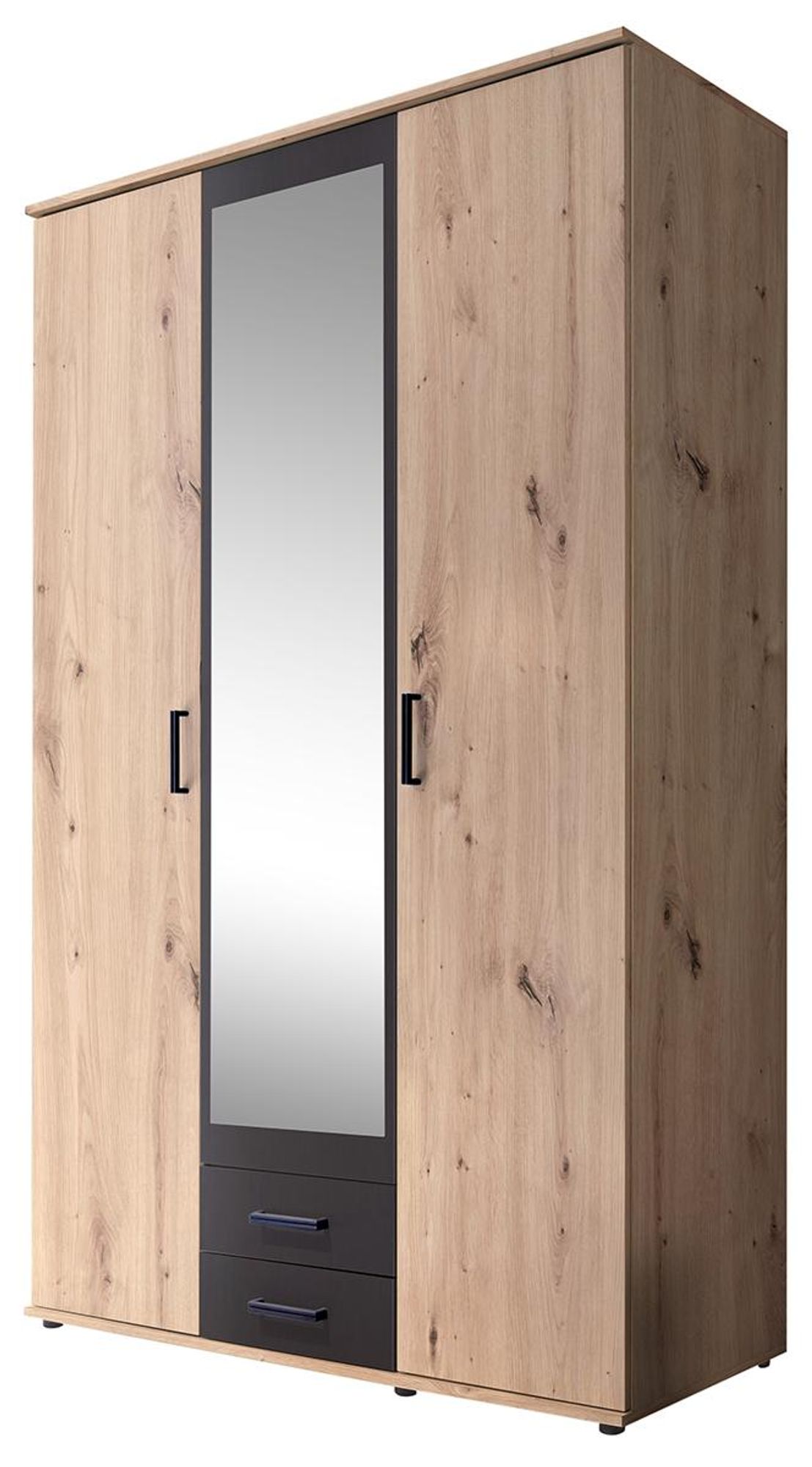 Cilli I Kleiderschrank – moderner Schlafzimmerschrank mit Spiegel und Schubkästen