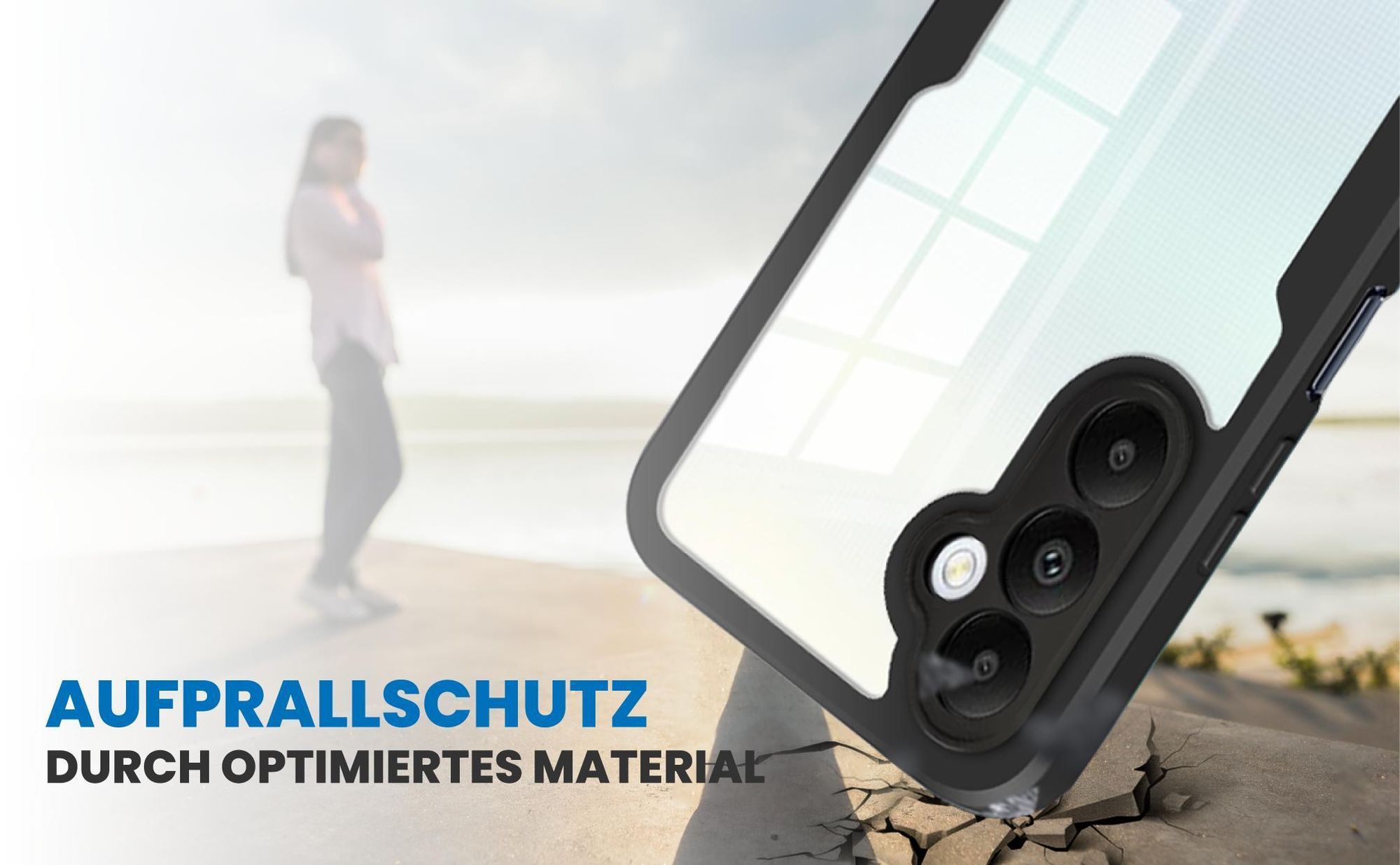 Schwarzes Front Back Cover für Samsung Galaxy A05s mit Aufprallschutz