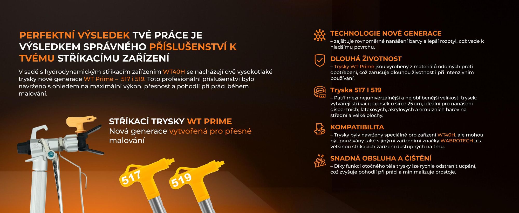 Stříkací zařízení WABROTECH WT40H Airless 3000W / 4 l/min s transportními koly, stříkací stroj