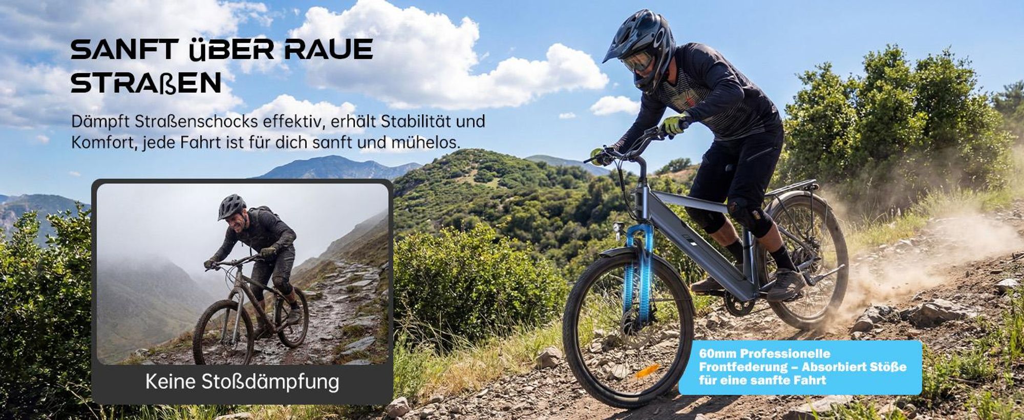Touroll J2 E-Bike 26 Zoll, 250W Motor, 100 km Reichweite, Shimano 7-Gang, LED Display, Scheibenbremsen, City Elektrofahrrad