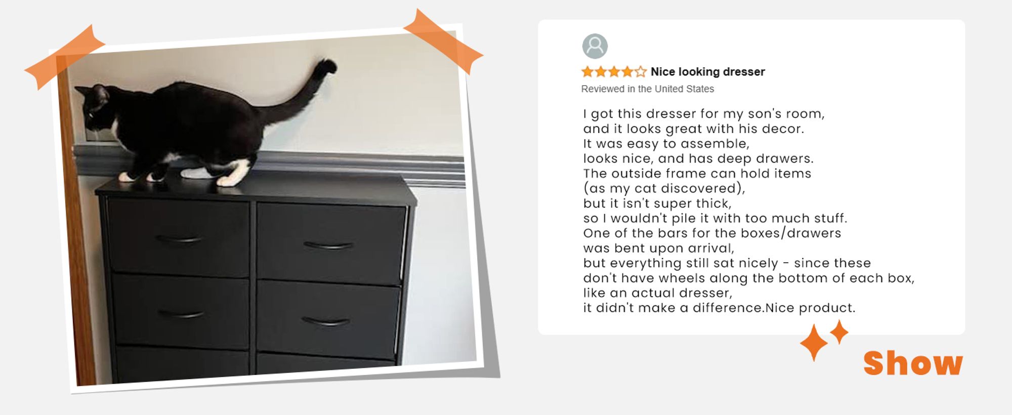 Kommode mit Stoffschubladen, Chest of Drawers mit 8 schubladenschrank, kommode schlafzimmer schubladen schrank，Stoffkommode drawer