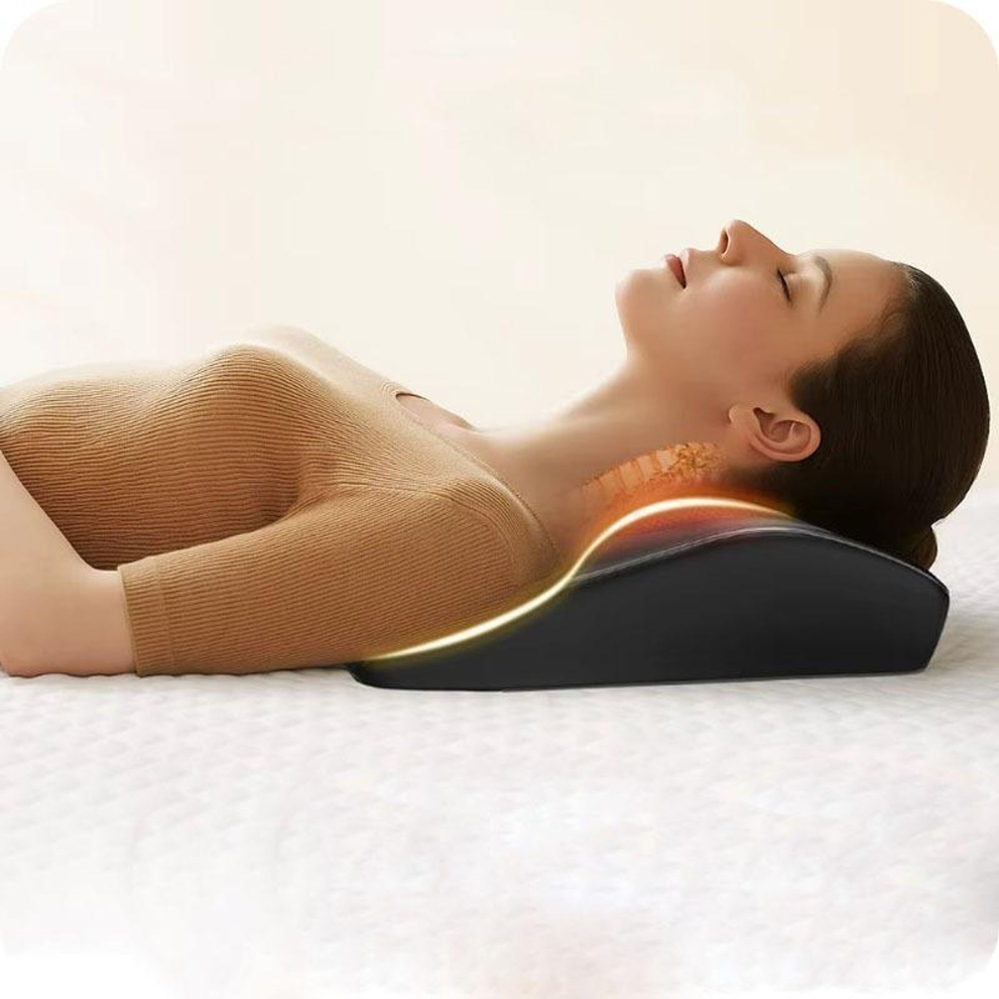 REVENTO® Relax Massagekissen 4 Massageköpfe Nacken Rücken Schultern Wärmefunktion Fernbedienung Schwarz