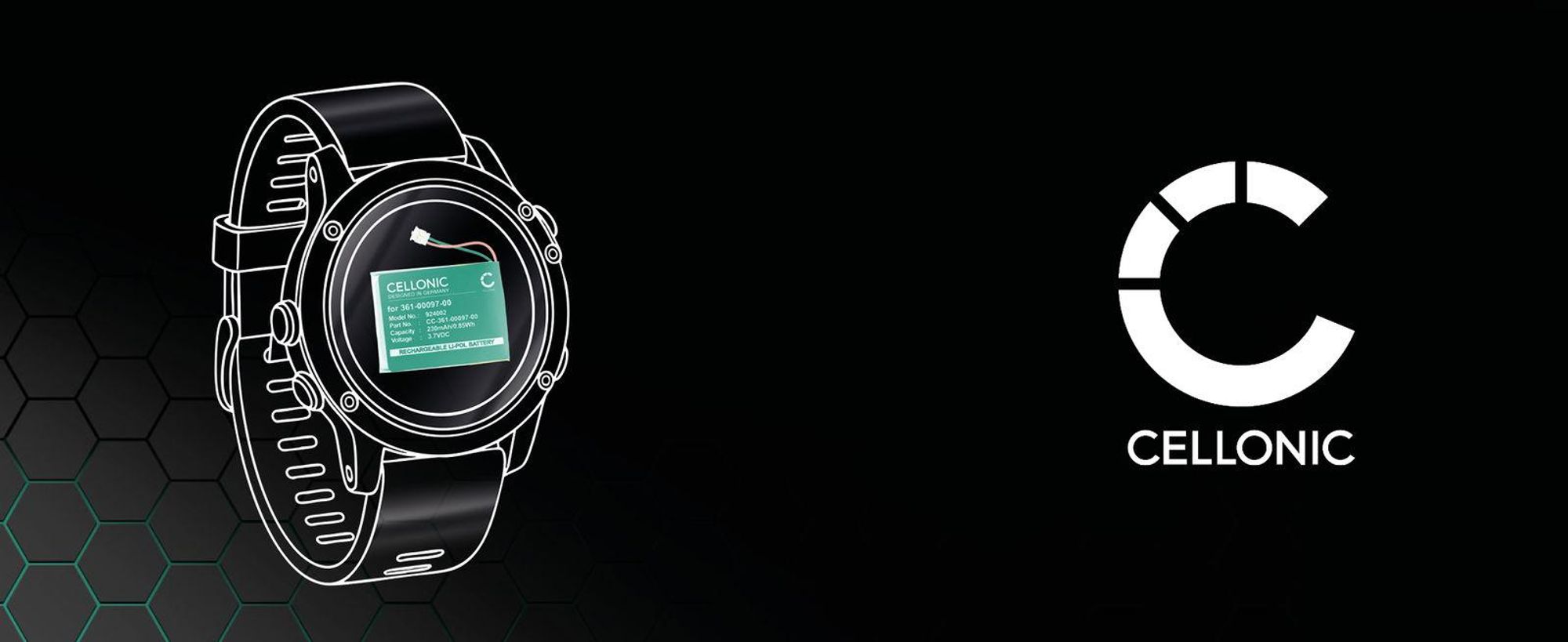 CELLONIC 1x Akku für Smartwatch & Fitnessarmband Kompatibel mit Garmin vivoactive 3, 361-00108-01 - (160mAh, 3.7V)