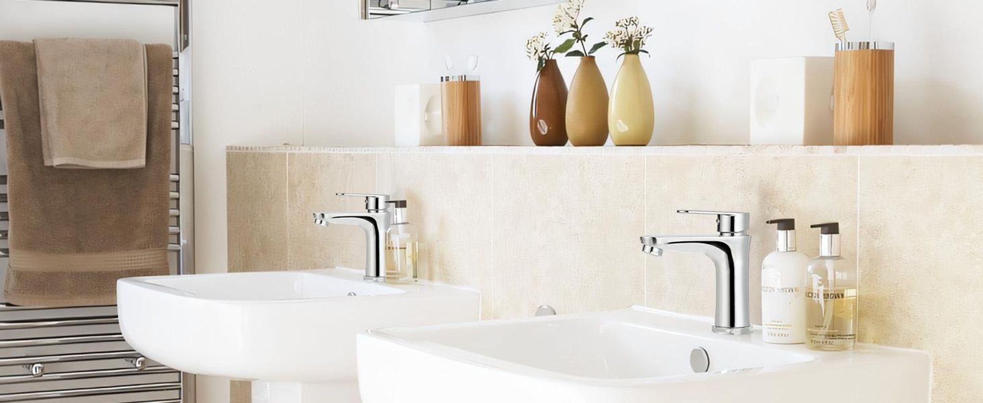 HOMELODY Wasserhahn Bad，Waschbecken Badarmatur，Mischbatterie aus Messing，Waschtischarmatur Einhandmischer für Badezimmer, Waschtisch Armaturen Spüle