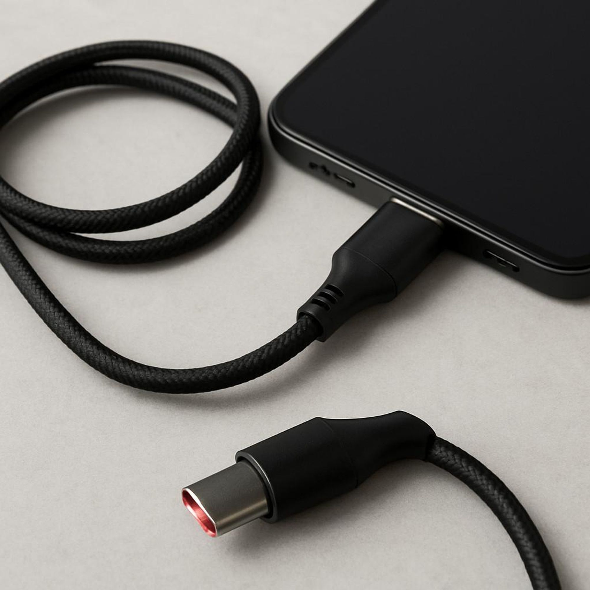 USB C Ladekabel Typ C auf USB C Datenkabel 0,5m 50cm Schnellladekabel Schwarz