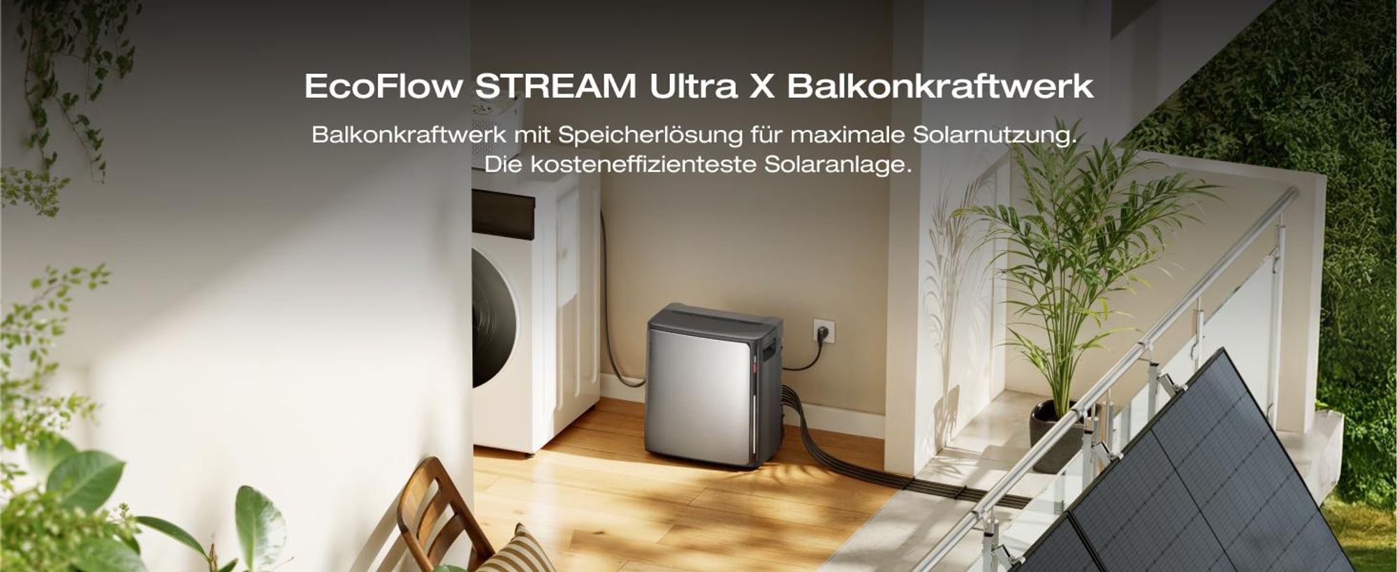 EcoFlow STREAM Ultra X 3,84 kWh 0% VAT Balkonkraftwerk mit Batteriespeicher, Plug & Play Solarsystem
