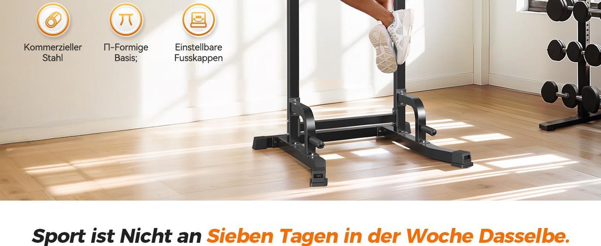 Sportsroyals Power Tower, Dip-Station, Klimmzugstange für das Krafttrainingsgerät im Heim-Fitnessstudio, 204 kg  126x35.5x15cm
