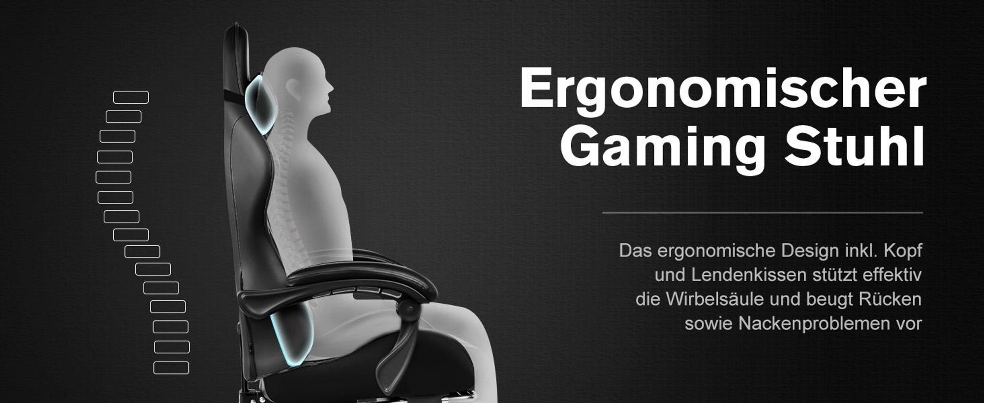 GTPLAYER Gaming-Stuhl Schreibtischstuhl, Ergonomischer Bürostuhl Mit Massagefunktion und Fußstütze, Gestänge Handlauf, Fußkreuz aus Stahl, Rot