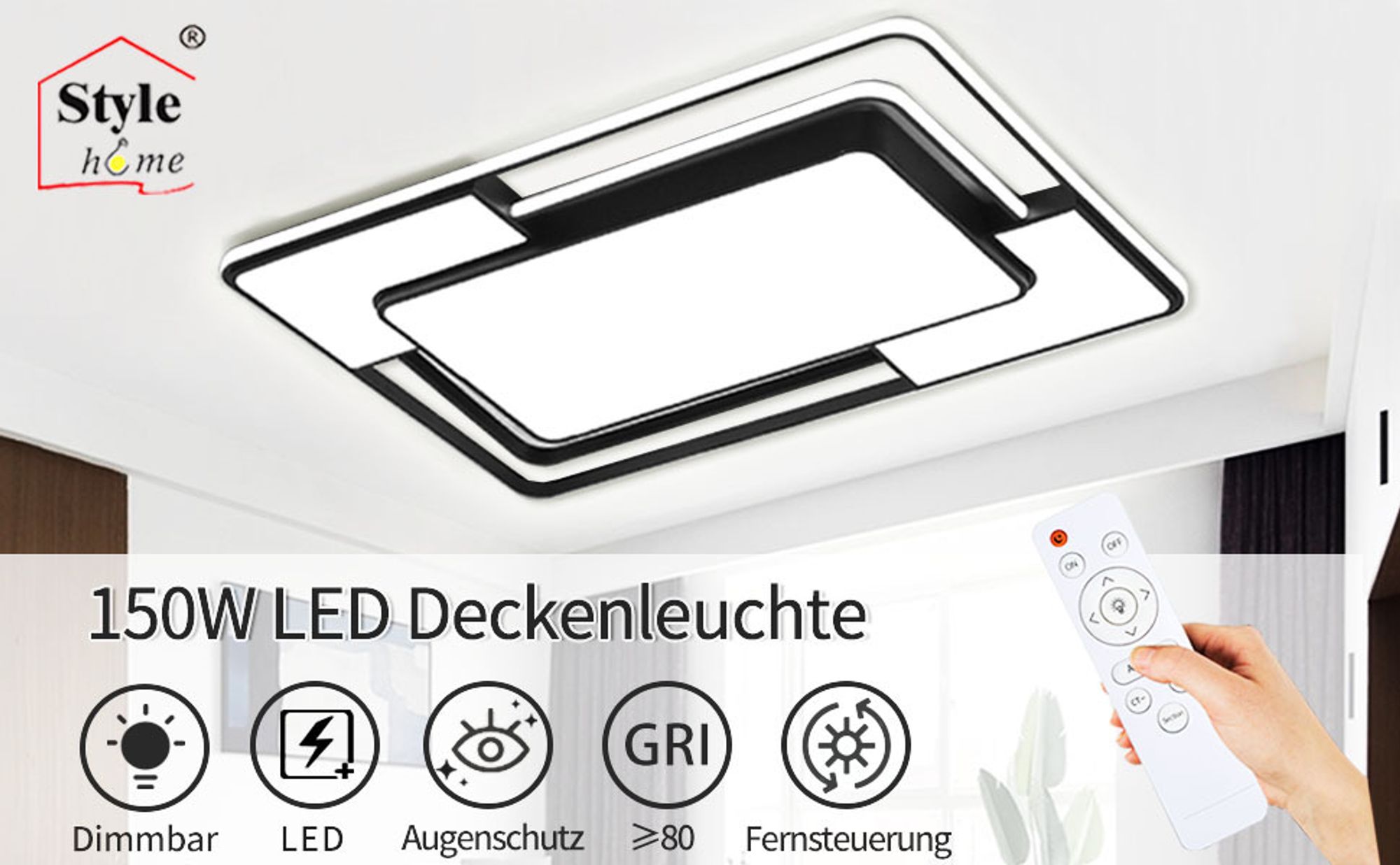 Diese Deckenleuchte besteht aus Eisen und Acryl und ist mit hochwertigen LED-Leuchtmittel ausgestattet, die für angenehmes Licht sorgen und eine wohnliche Atmosphäre schaffen. Dank des einfachen Designs und der eleganten Farbkombination ist es nicht nur funktionales und dekoratives Wohnaccessoire, sondern auch einer Hingucker in jedem Raum.