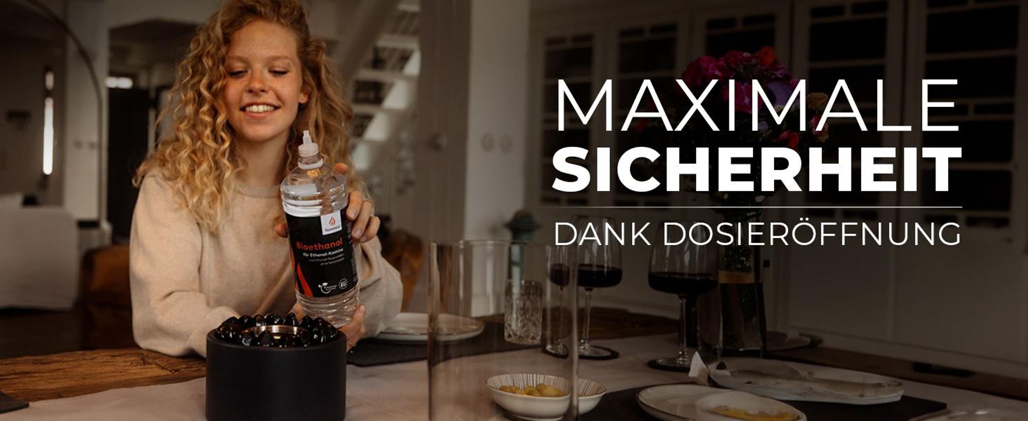 Flammtal – Bioethanol für Tischkamin [6x1 Liter] – Rußfreies  Ethanol – Tischkamin Indoor & Outdoor – Nachhaltiges Bioethanol – tolles Flammenbild