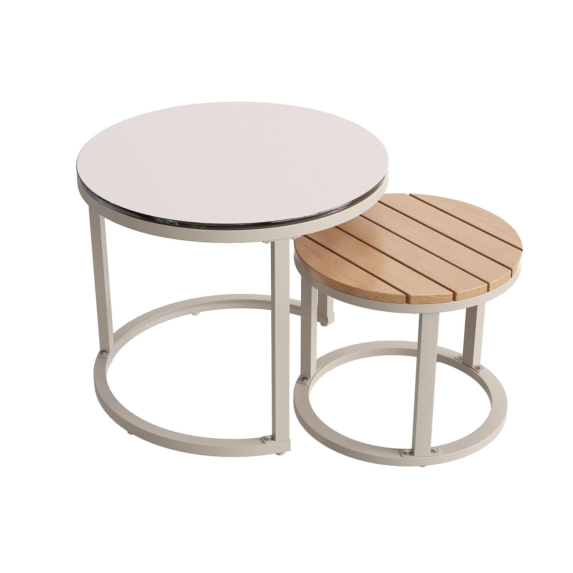 Flieks Rattan Gartenloungeset 6-tlg., Balkonmöbelset für 5-6 Personen, Gartenmöbel-Set mit 2 Gartentischen, Gartengarnitur mit Ecksofa & Stuhl, Beige