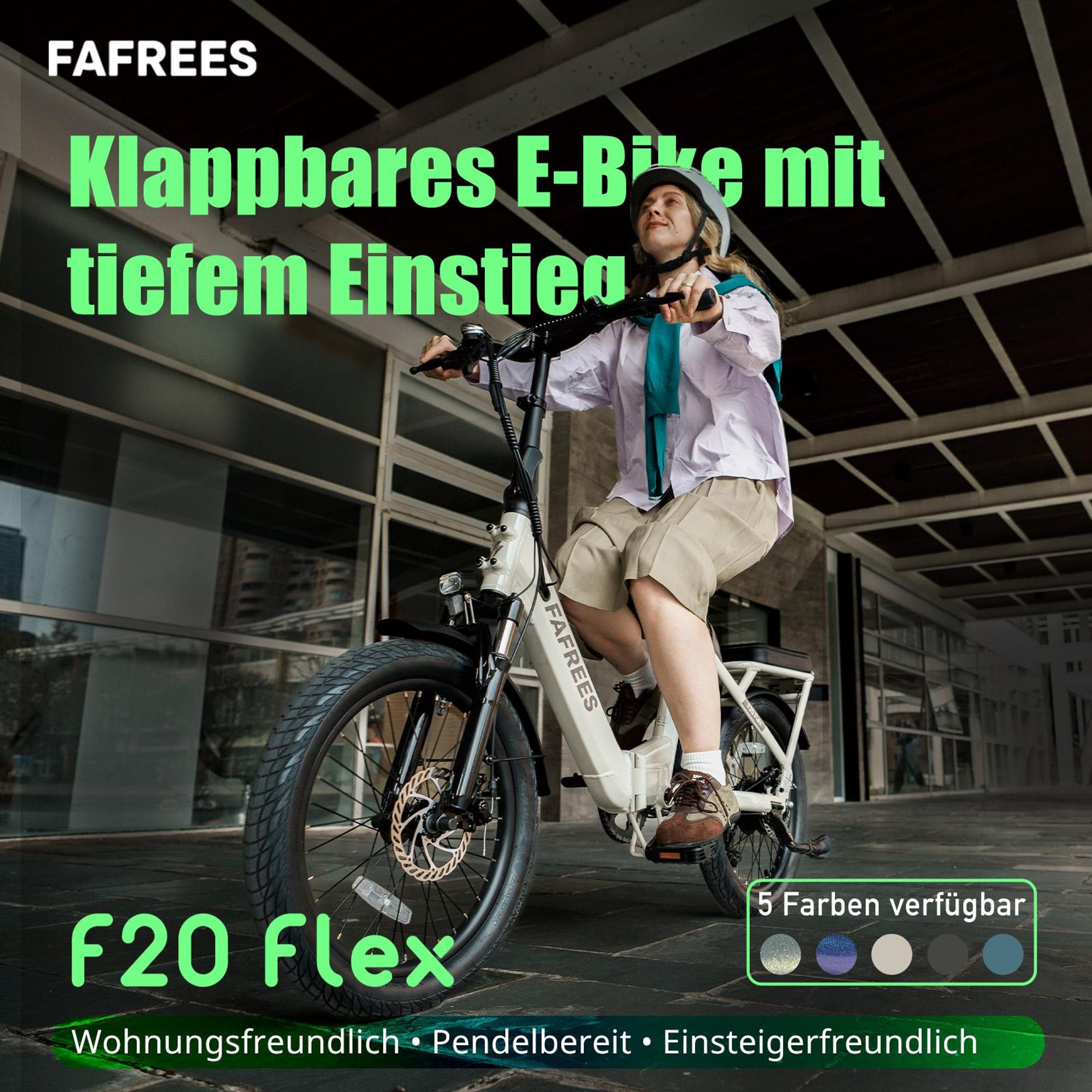 FAFREES F20 Flex E-Bike Klapprad - Motor 250W Akku 36V25Ah 95KM - Beige