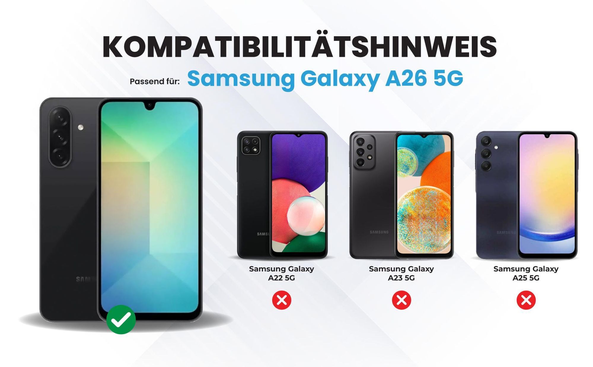 Kompatibilitätshinweise Hülle für das  Samsung Galaxy A26 5G
